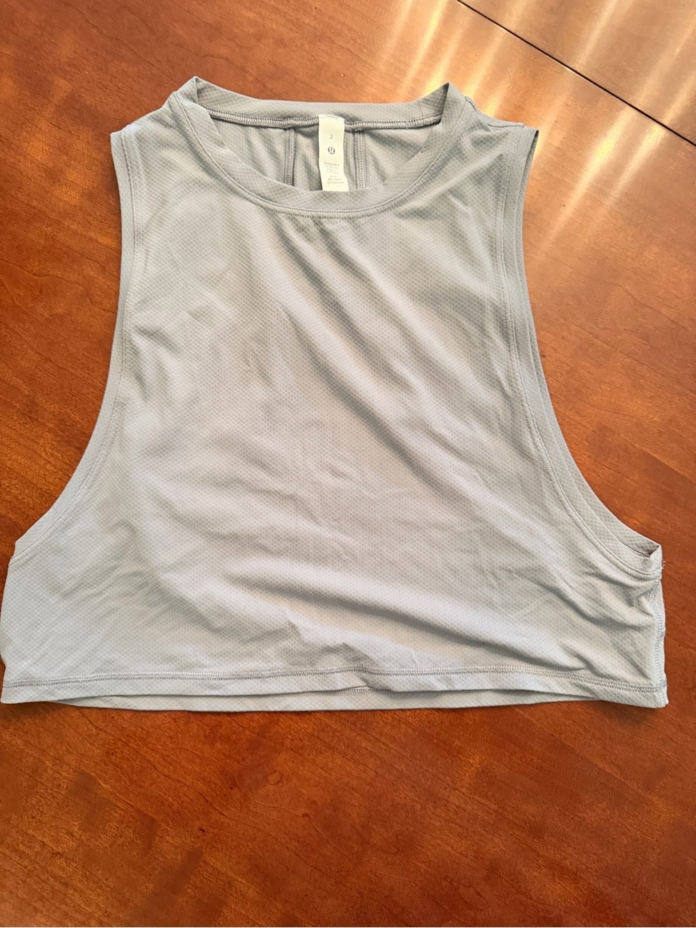 lululemon athletica light gray Performance Cropped Tank